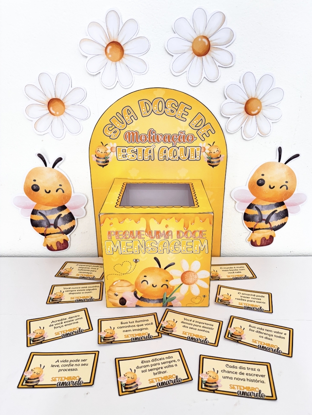 Caixa Motivacional Setembro Amarelo Abelhinha